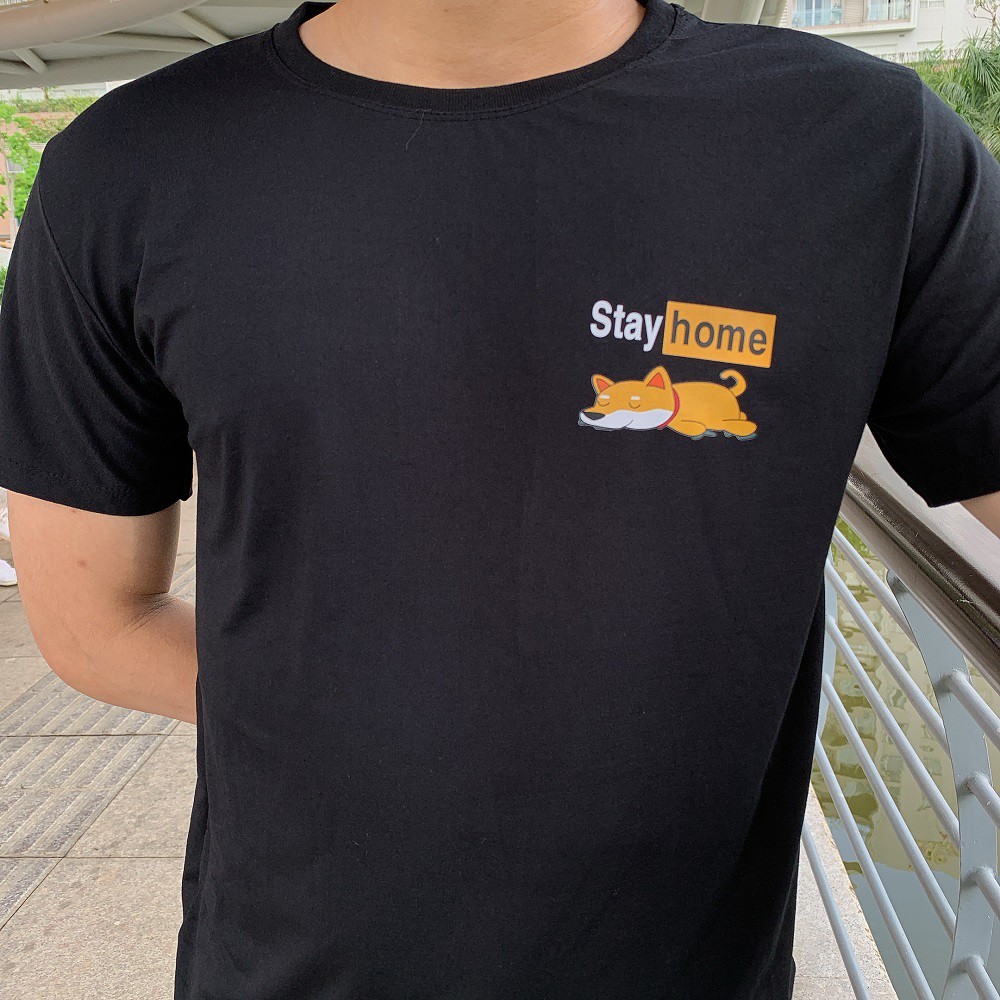 Áo thun nam 💘FREESHIP💘 Áo thun cổ tròn ngắn tay co giãn - Áo thun SimpleMan đơn giản Logo PornHub ( Stay home covid-19 ) | BigBuy360 - bigbuy360.vn