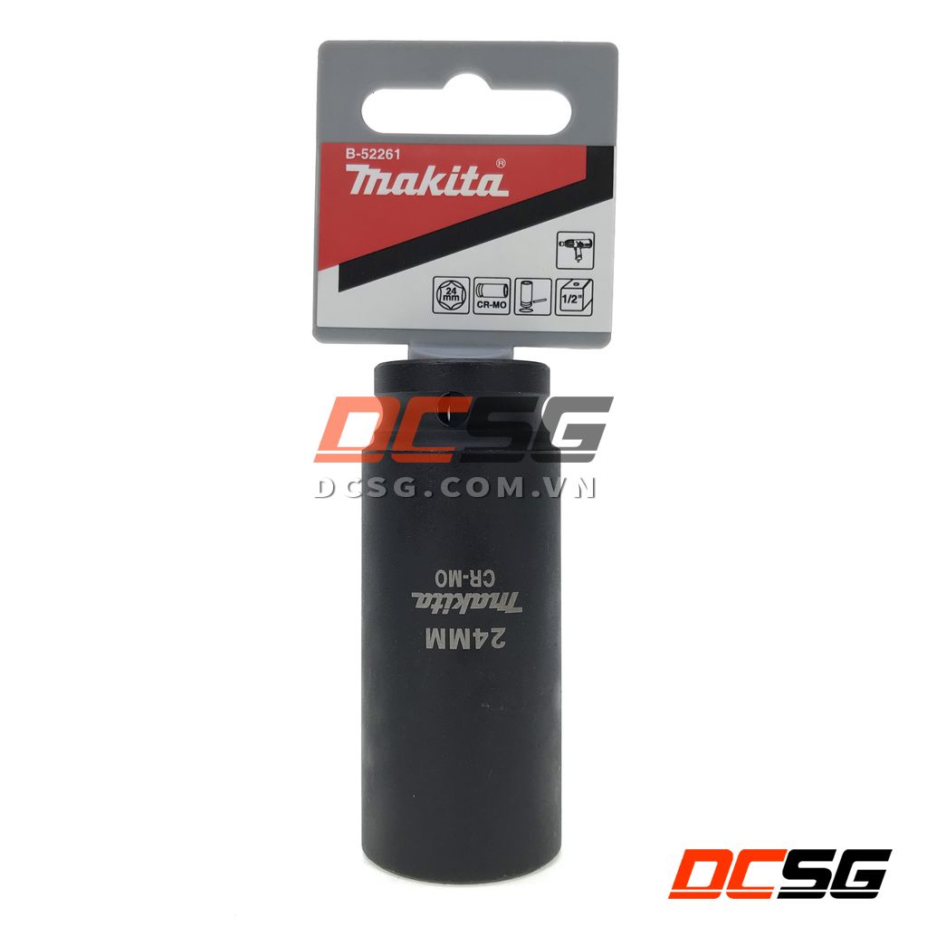 Đầu tuýp đen dài 81.5mm thép CR-MO cho máy siết bu lông 1/2&quot; Makita | DCSG