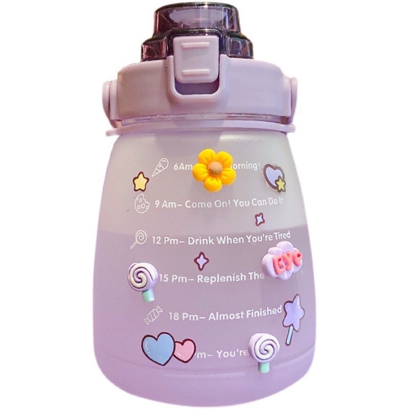Bình Nước 1400ml,1,4l Cao Cấp. Bình Nước cute, giữ nhiệt, có vạch chia