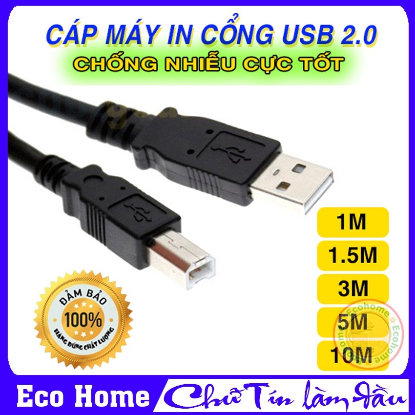 Dây cáp máy in cổng USB 1M chống nhiễu tốt, Cable máy in 1 mét cổng USB giá rẻ