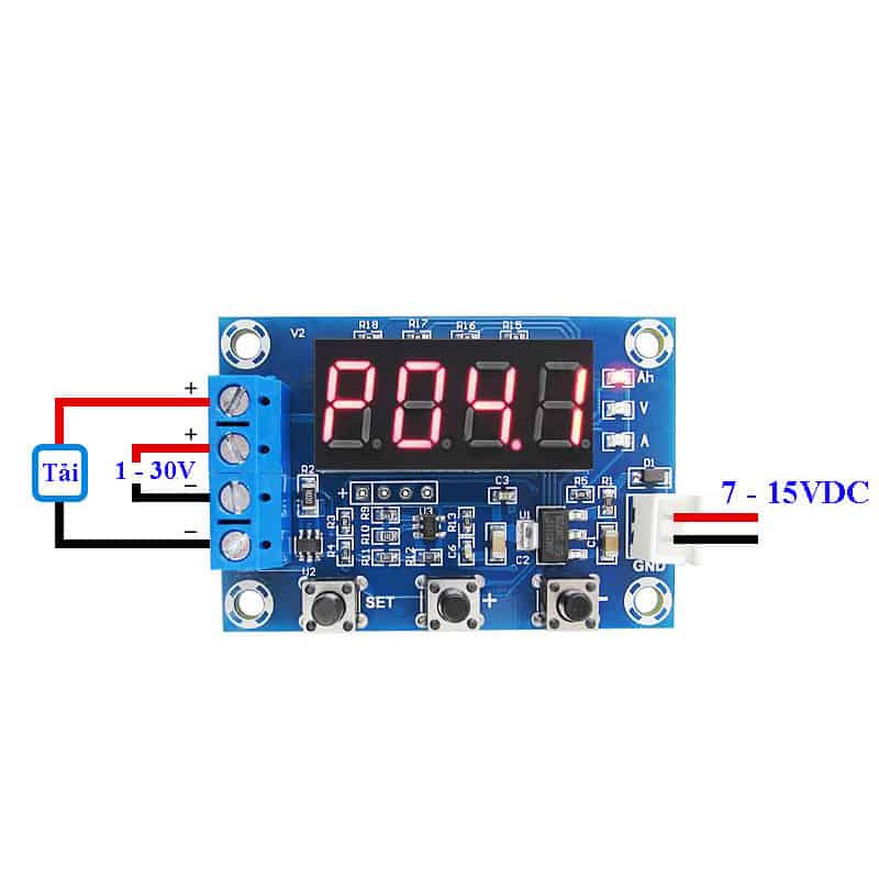 Mạch Test Dung Lượng Pin Lithium Li-on 18650 / 32650 Kèm Trở Sứ Công Suất  ( 1.2-12V, 0-3A) ( ZB2L3 | HW-586 )