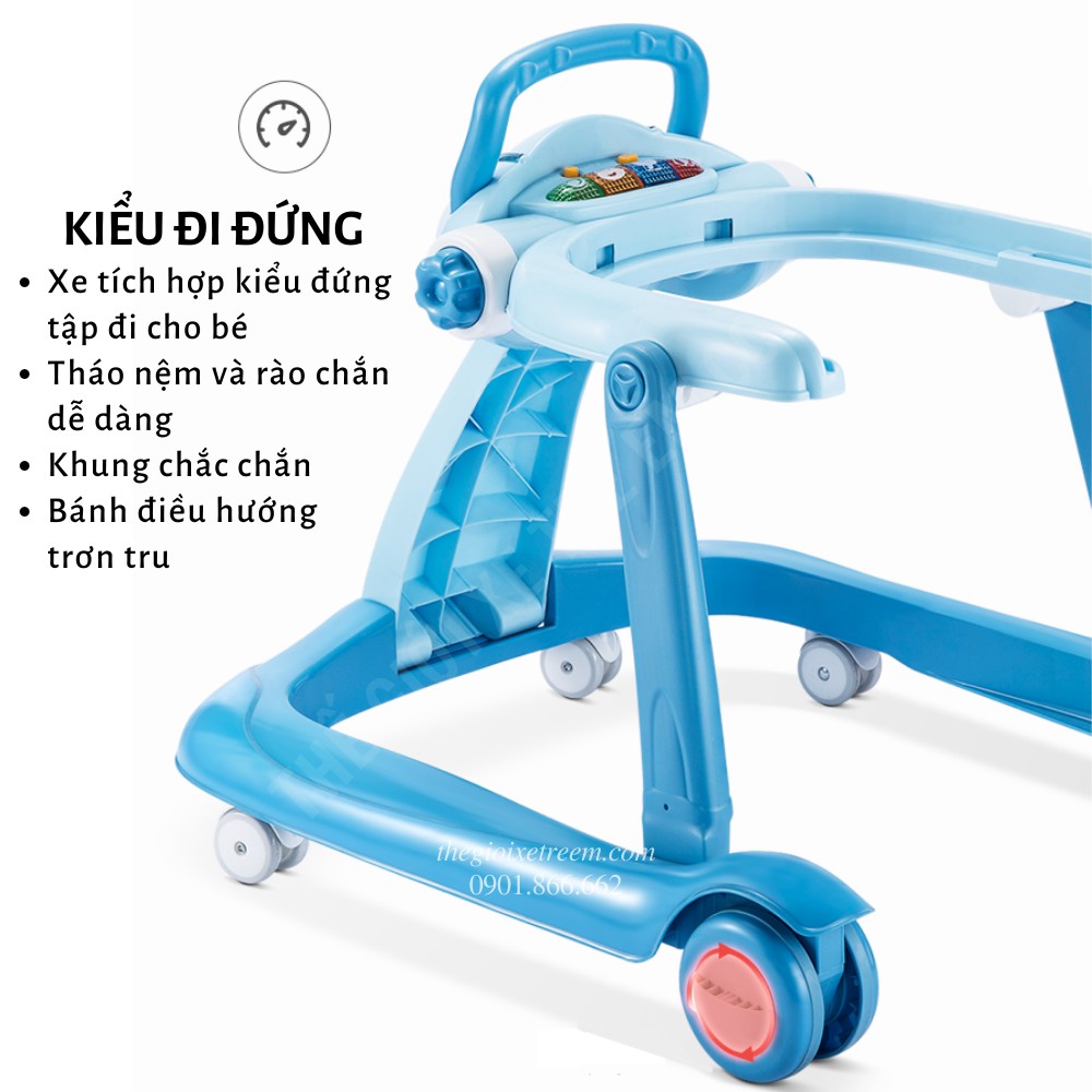 Xe tập đi hai tư thế BLB.6090 [Tập đi ngồi và tập đi đứng- Chính hãng Baolebao]