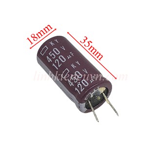 Tụ 120uf 450v chân mềm tháo máy 18*35mm