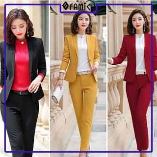 Bộ Vest Nữ ❤️𝑭𝑹𝑬𝑬𝑺𝑯𝑰𝑷❤️ Giảm 5K khi nhập mã [ AO BLAZSER ] Bộ Vest Nữ Gồm Áo Vest Và Quần Dài Xinh Lung Linh