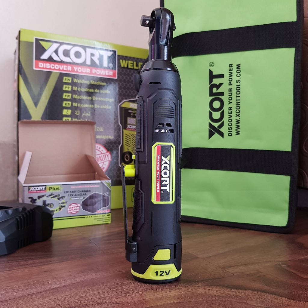 Máy siết ốc-Máy siết bulong góc Kèm 2 Pin 12V XCORT