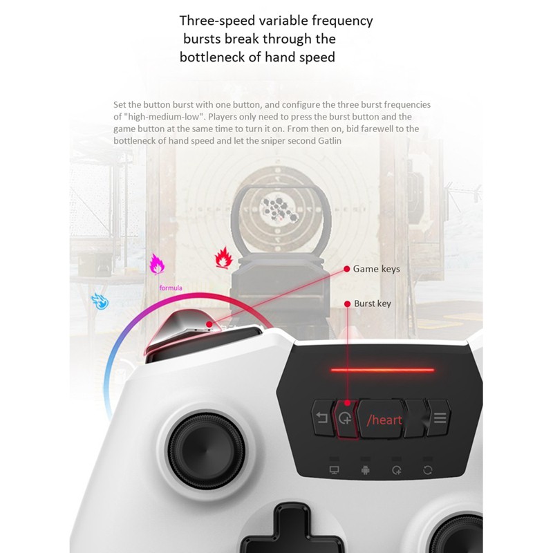 New Stock BETOP 2270K Wireless Gamepad, Rechargeable Smart Game Controller