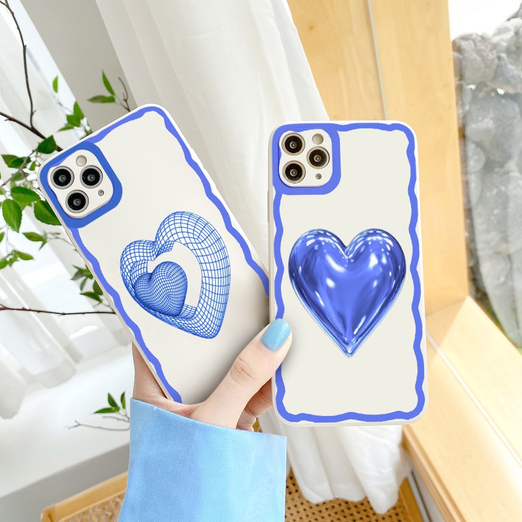 Ốp iphone hot trend Trái tim Xanh vuông cạnh ốp lưng iphone 6/6splus/7plus/8/8plus/xr/xs/12/13/pro/max/plus/promax tr352