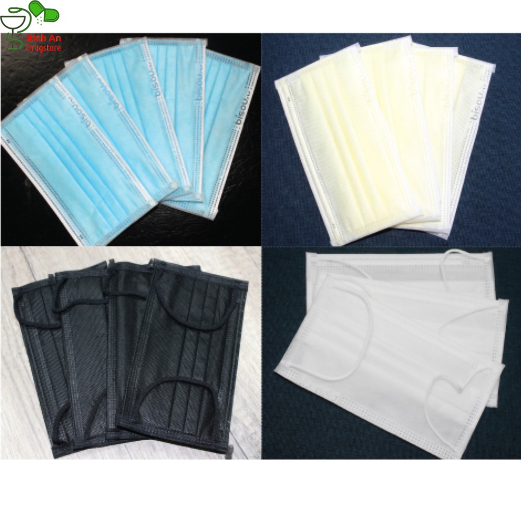 [CHÍNH HÃNG] KHẨU TRANG Y TẾ 4 LỚP KHÁNG KHUẨN BISOU - Hộp 50 cái chia 5 bịch | BigBuy360 - bigbuy360.vn