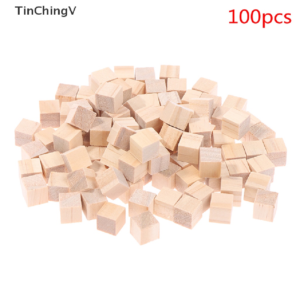 Set 100 Khối Gỗ Vuông Trơn Chưa Hoàn Thành Dùng Làm Đồ Gỗ DIY