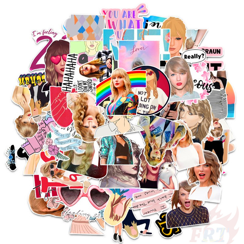 Bộ 50 Miếng Dán Hình Ca Sĩ Taylor Swift Đẹp Và Phong Cách