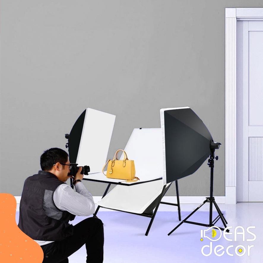 Bộ đèn Softbox Studio 4 chuôi - Đạo cụ chụp hình, trợ sáng background - Ideas Decor