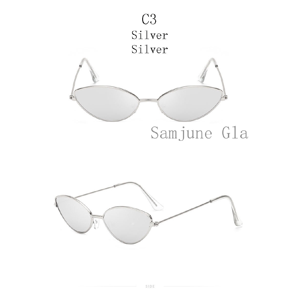 Kính mát mắt mèo gọng kim loại phong cách cổ điển