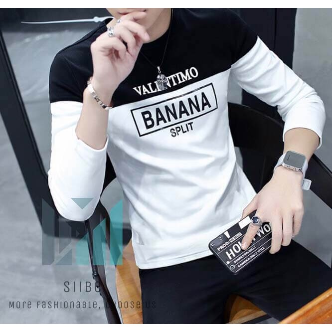 Áo thun nam (HỖ TRỢ ĐỔI SIZE) dài tay in chữ độc đáo hai màu thời trang - Thời trang nam SIIBE | BigBuy360 - bigbuy360.vn