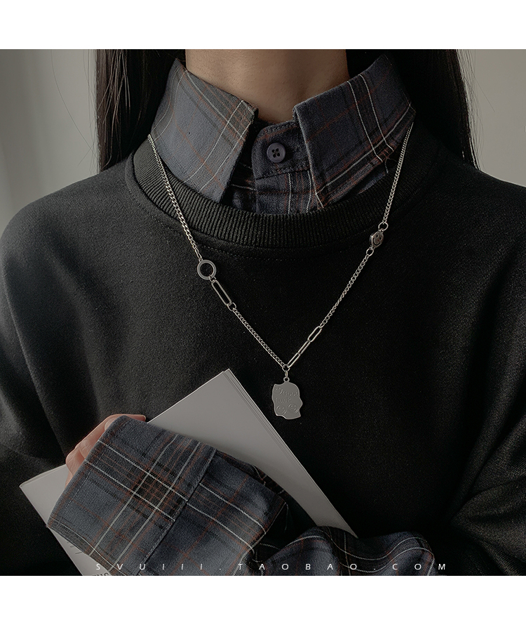 Dây Chuyền Bằng Thép Titan Thiết Kế Hình Mặt Cười Độc Đáo