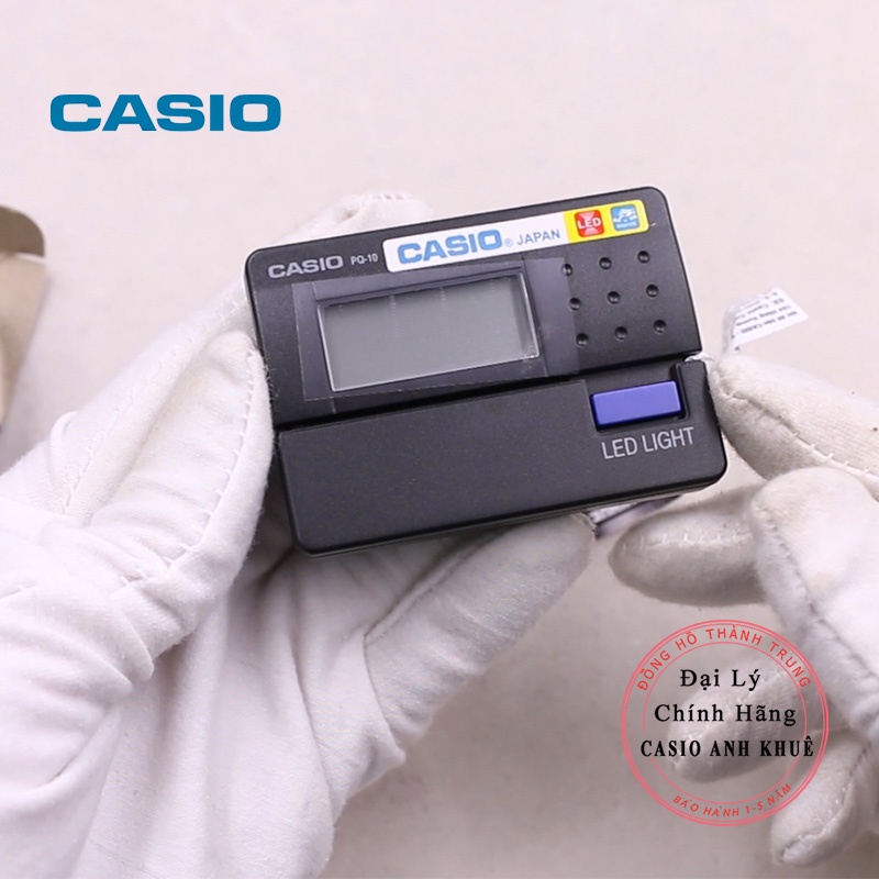 Đồng hồ báo thức du lịch - để bàn có đèn LED Casio PQ-10-1R màu đen