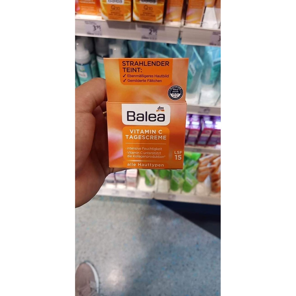 Kem dưỡng trắng da, giảm nếp nhăn Balea Vitamin C 50ml  - Hàng Đức