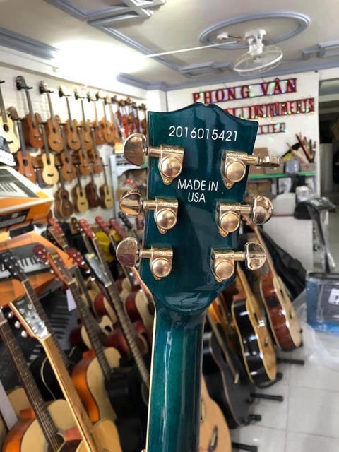 Đàn Guitar Gibson( full phụ kiện)- Màu xanh