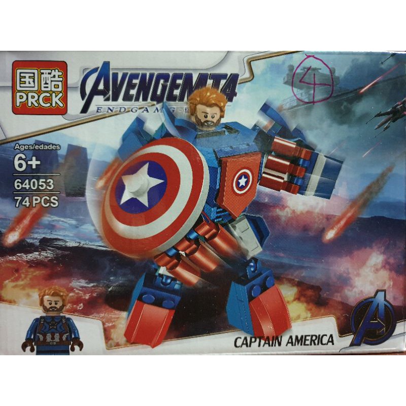 lego prck 64053 super heroes mavel siêu anh hùng người sắt khổng lồ xanh nhện nhọ đội trưởng mỹ lắp ghép hình thông minh