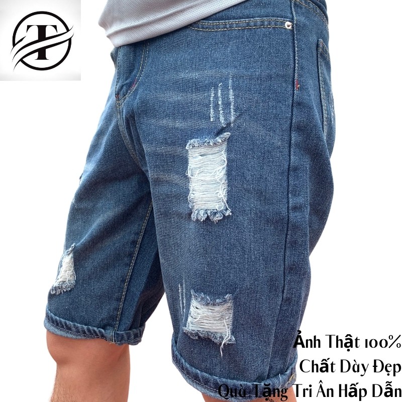 Quần Short Jean Nam Ảnh Thật 100%, Cam Kết Chất Lượng Cao Vải Mềm Siêu Co Dãn