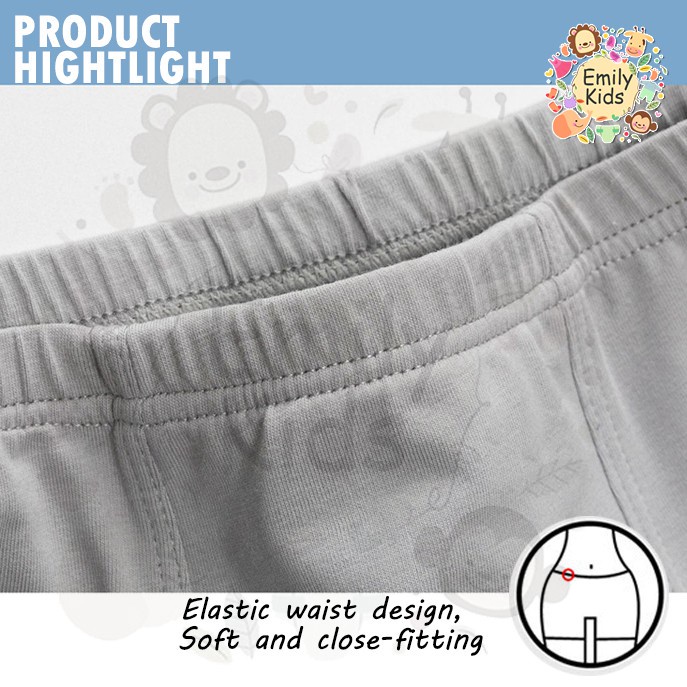 Bộ 5 Quần Lót Boxer Bằng Cotton Kháng Khuẩn Thoải Mái In Họa Tiết Hoạt Hình Cho Bé Trai 3-12 Tuổi