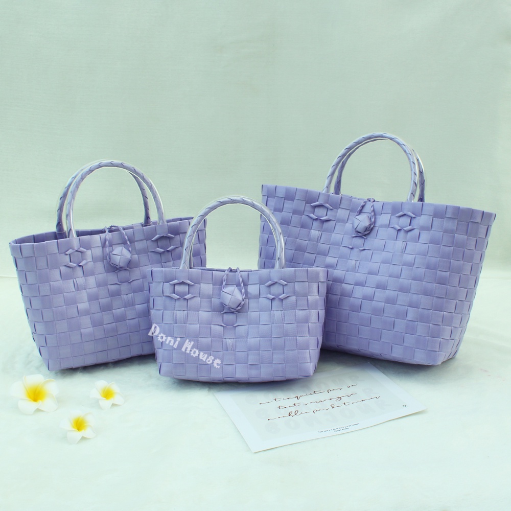 Giỏ Đan Tay, Túi Xách Đan Thủ Công Handmade, Làn Nhựa Mặc Với Áo Dài, Đầm Đi Biển Chụp Hình - Doni House