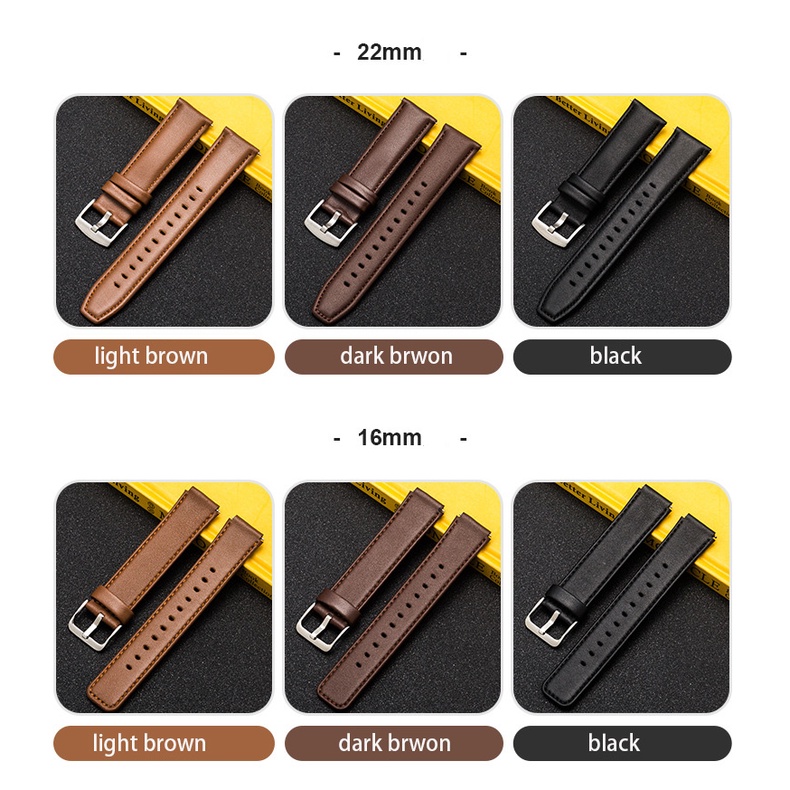 Dây Da Đeo Tay 16mm 18mm 20mm 22mm Cho Đồng Hồ Thông Minh Huawei B3 B5 gt2 Smart Watch Samsung Galaxy 3 45mm