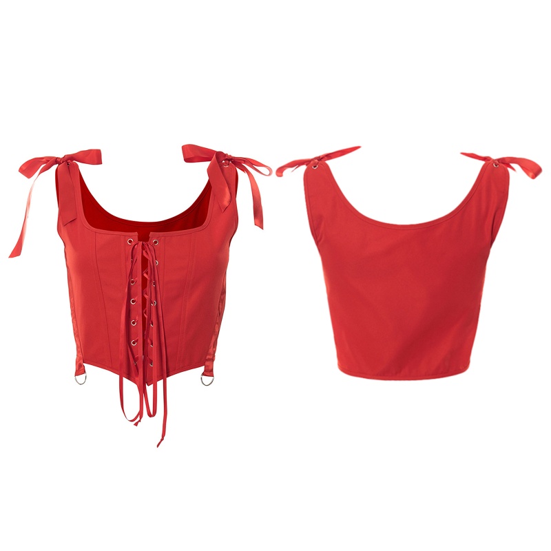 Áo Lửng Hai Dây Thắt Nơ Gợi Cảm Cho Nữ