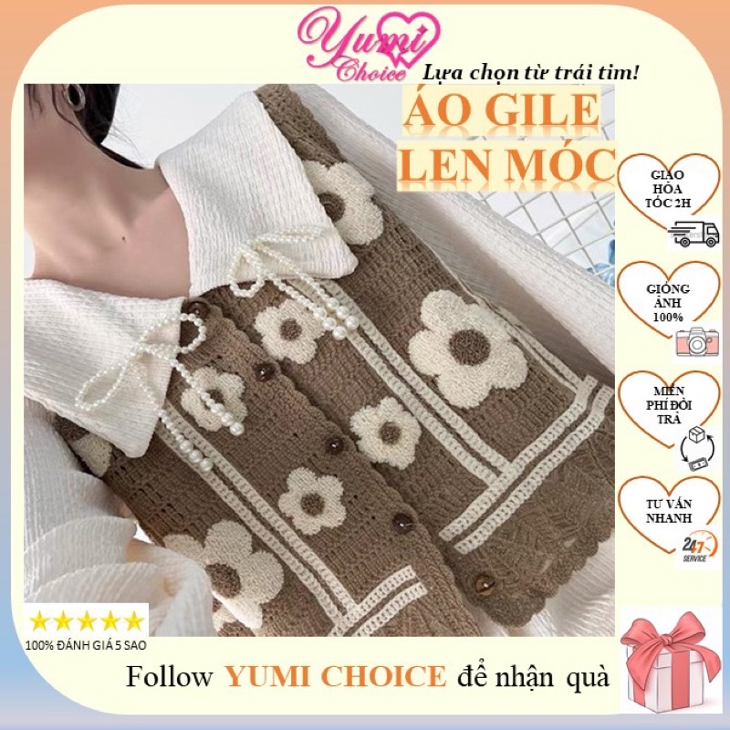 Áo gile nữ đẹp len móc /FREESHIP/ Áo gile croptop kết hợp váy áo sơ mi Áo gile dệt kim dài đẹp hàng thiết kế