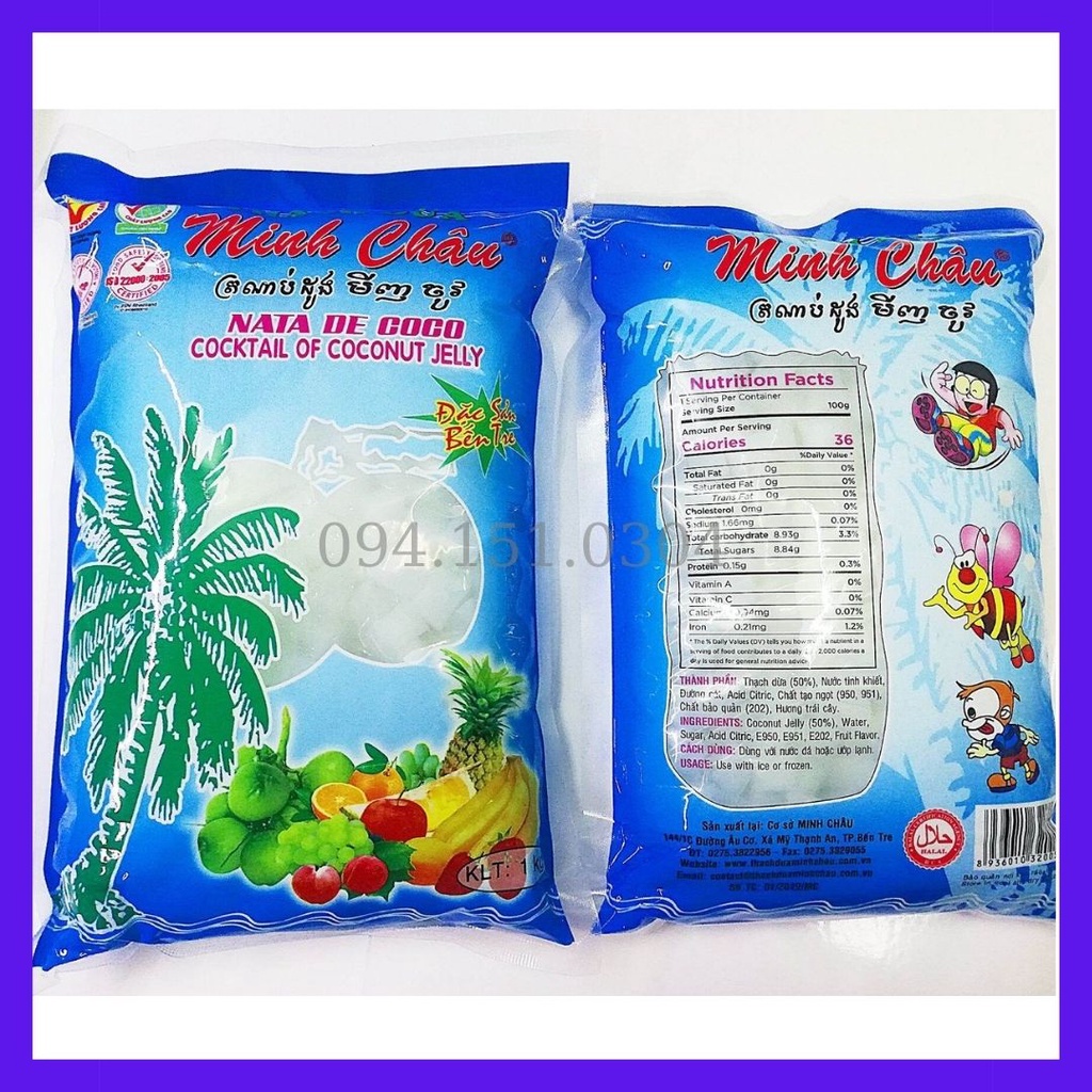 Thạch dừa/thạch dừa minh châu/Đặc sản Bến Tre gói 1kg
