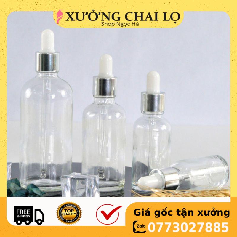 Lọ Chiết Serum ❤ GIÁ RẺ NHẤT ❤ Lọ đựng tinh dầu 15ml,20ml Dày bóp giọt Khoen Bạc chiết serum , phụ kiện du lịch