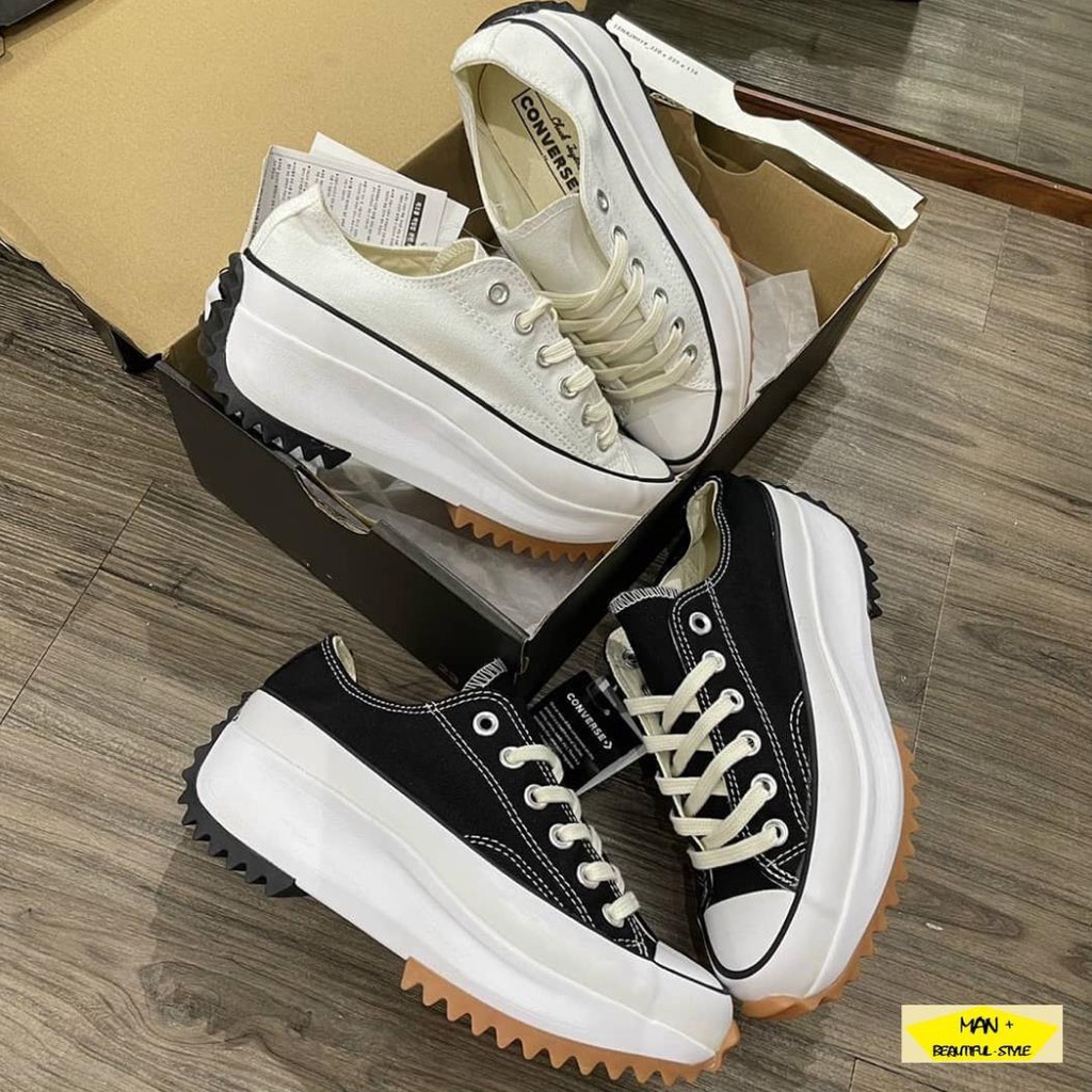 Giày thể thao CV Black - White Run Star Hike Sneakers 2 màu đen trắng hot hit, mẫu mới dành cho nam nữ