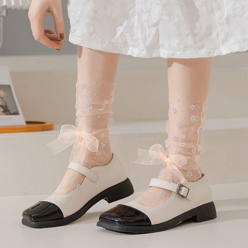 Tất Lưới Họa Tiết Hoa / Ngôi Sao Xinh Xắn Thời Trang Nhật Bản WMES15H Cho Nữ