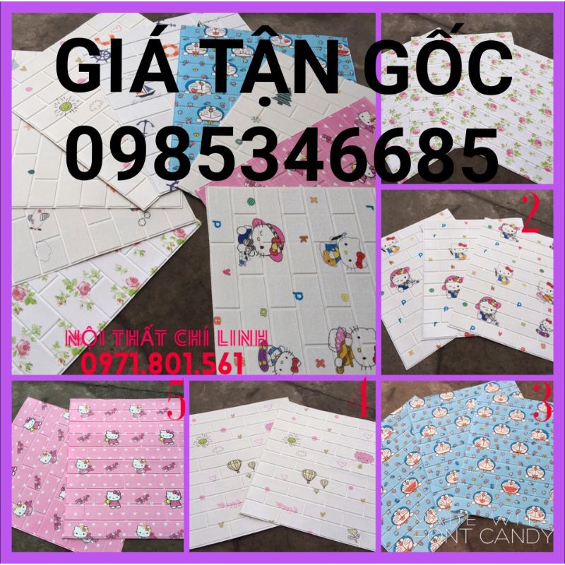 |HOT!! Xốp dán tường in hình trẻ em ,HELLO KITTY , DOREMON , HOẠT HÌNH  , CON VẬT - NỘI THẤT CHÍ LINH