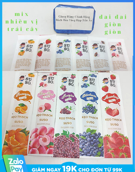 Thạch Suso Mix Nhiều Vị Trái Cây Túi 800g