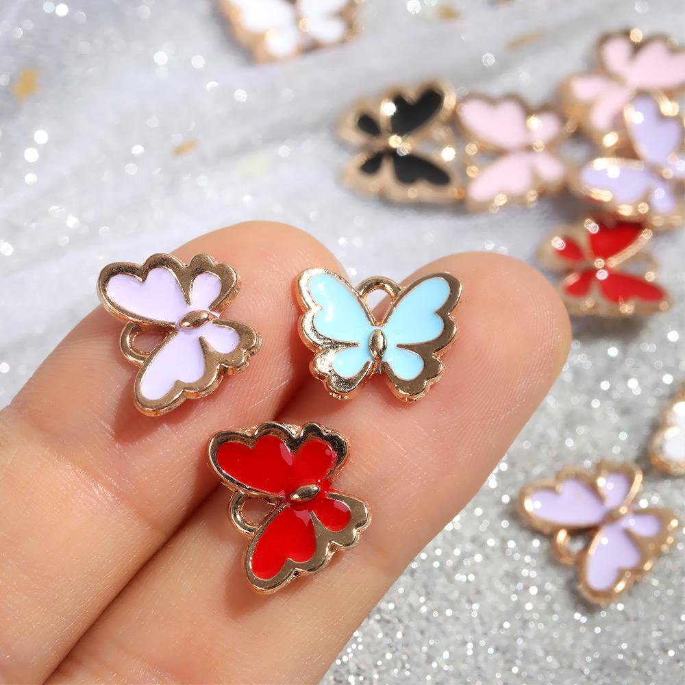 Bộ 10 Mặt Vòng cổ Hình Bướm Handmade Bằng Hợp Kim Tráng Men