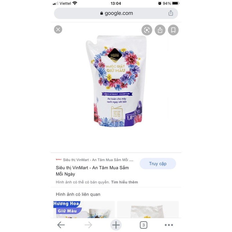 VMH Nước giặt giữ màu túi 1,8L