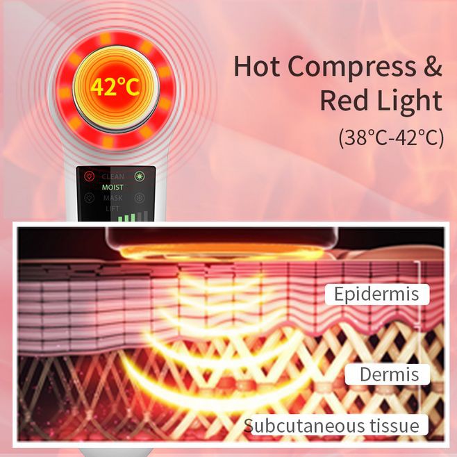 [Mã FMCG100K - 10% đơn 500K] ANLAN Ultrasonic Skin Beauty Massage Machine Red Blue Light Therapy Cold Hot Compress | BigBuy360 - bigbuy360.vn