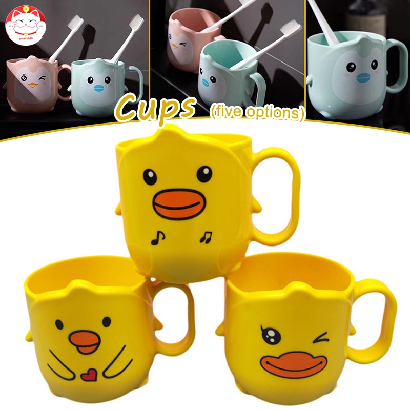 Cốc nhựa đựng bàn chải đánh răng chống vỡ kiểu hoạt hình dễ thương 330ml