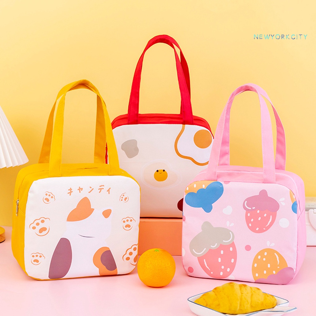 Túi Đựng Hộp Cơm Trưa NYC Chống Nước Cách Nhiệt In Họa Tiết Hoạt Hình Dung Tích Lớn