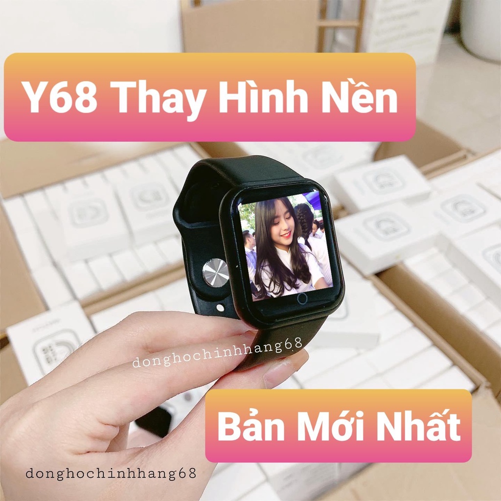 (Siêu Hót):Thay được hình nền, Đồng Hồ Thông Minh Y68 Bản Cao Cấp Kết Nối Bluetooth,cực xịn xò.