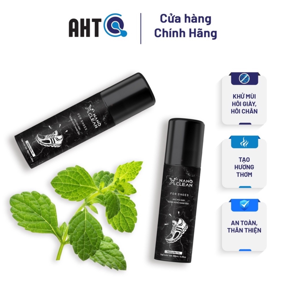 [Combo 3] chai xịt giày diệt khuẩn khử mùi hôi giày, khử mùi hôi chân Nano Xclean For Shoes - Nano Bạc AHT Corp 100ml