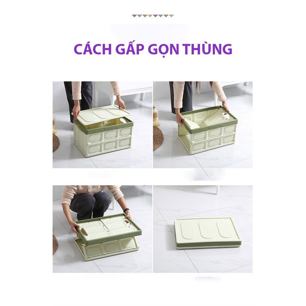 Thùng đựng đồ gấp gọn đa năng - Thùng nhựa đựng đồ cốp sau ô tô - Siêu tiện lợi, nhựa PP cao cấp