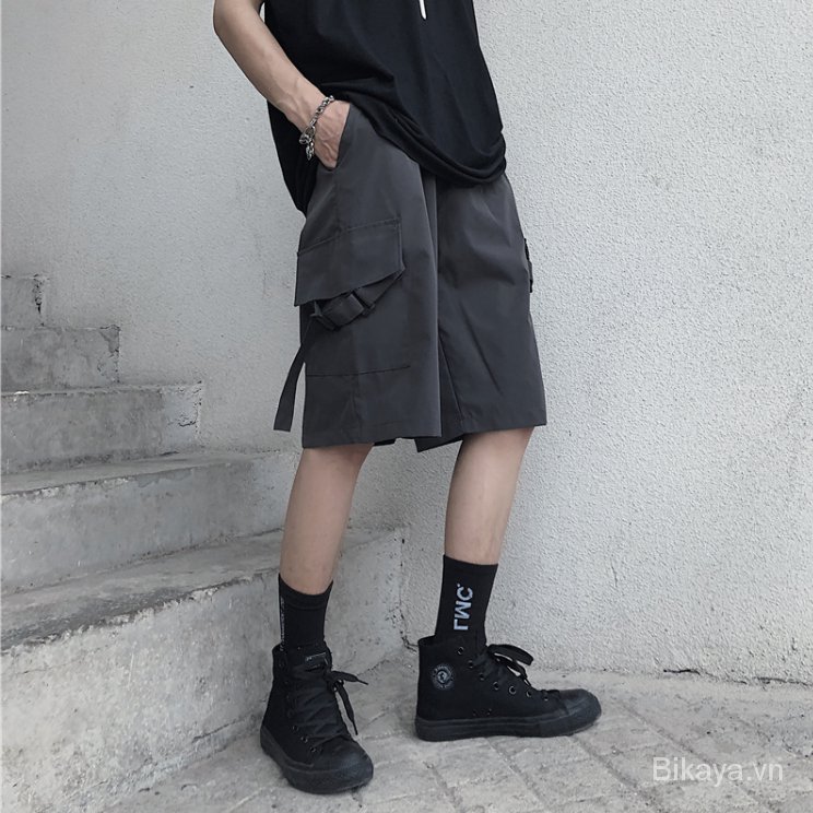 Overalls Women's Korean Style ins Loose Slimming Casual Wide-Leg Pants Student Straight Fifth Pants Shorts Fashion | BigBuy360 - bigbuy360.vn