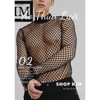 Áo thun cổ lọ lưới cho nam