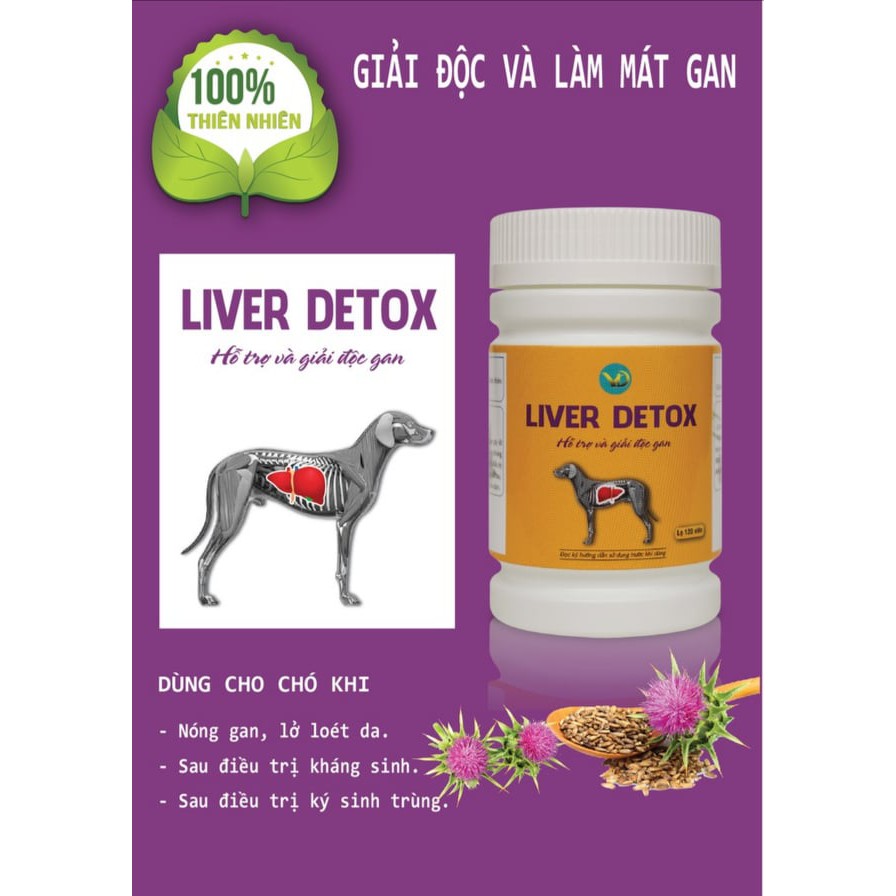 LIVER DETOX HỖ TRỢ VÀ GIẢI ĐỘC GAN CHO CHÓ 120 viên