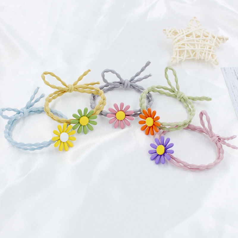 Dây Buộc Tóc Cao Su Co Giãn Họa Tiết Hoa Cúc Nhỏ Xinh Cho Nữ