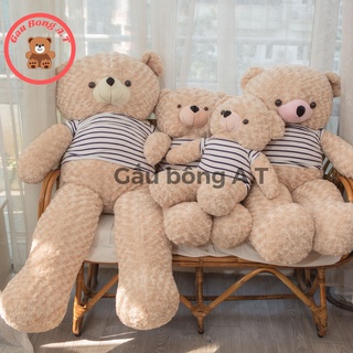 Gấu bông teddy - thú nhồi bông teddy siêu to màu trắng sữa _ size 1m-1m8 _ gấu bông a.t _at006
