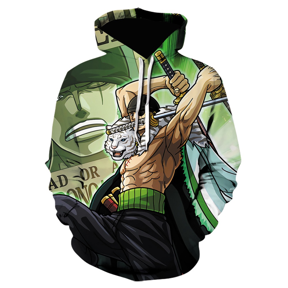 Áo Hoodie Tay Dài In Hình One Piece Roronoa Zoro 3D Thời Trang Thu Đông Cho Nam Và Nữ 2021