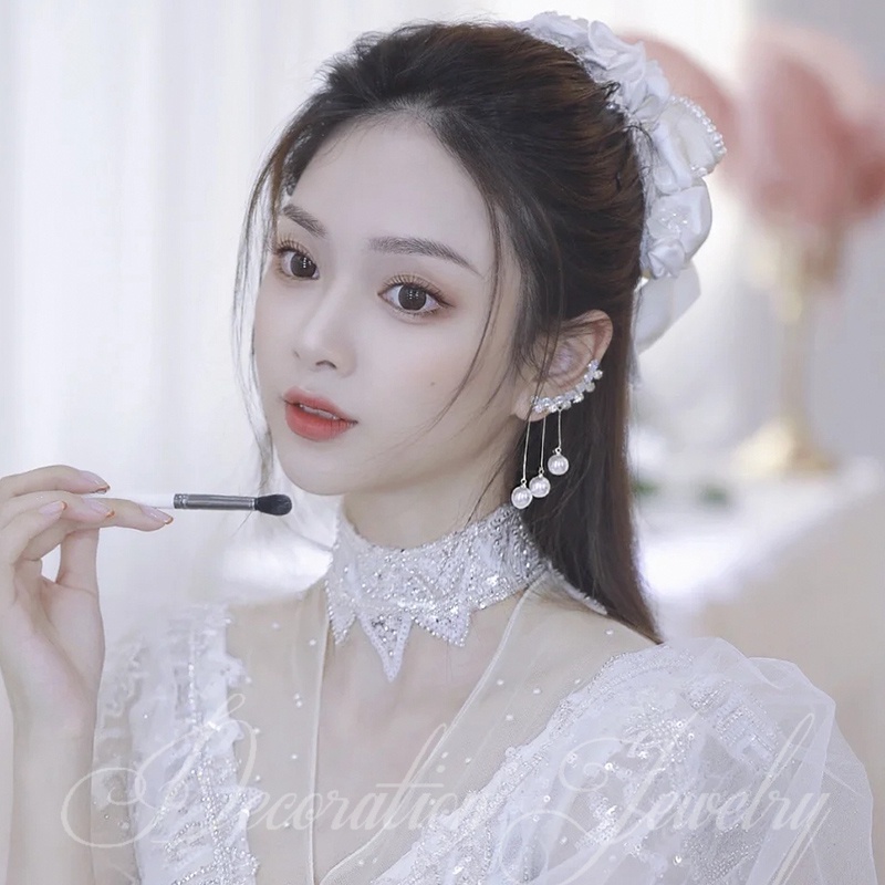 Khuyên Tai Tua Rua Đính Ngọc Trai Thời Trang Cá Tính Mới Cho Nữ
