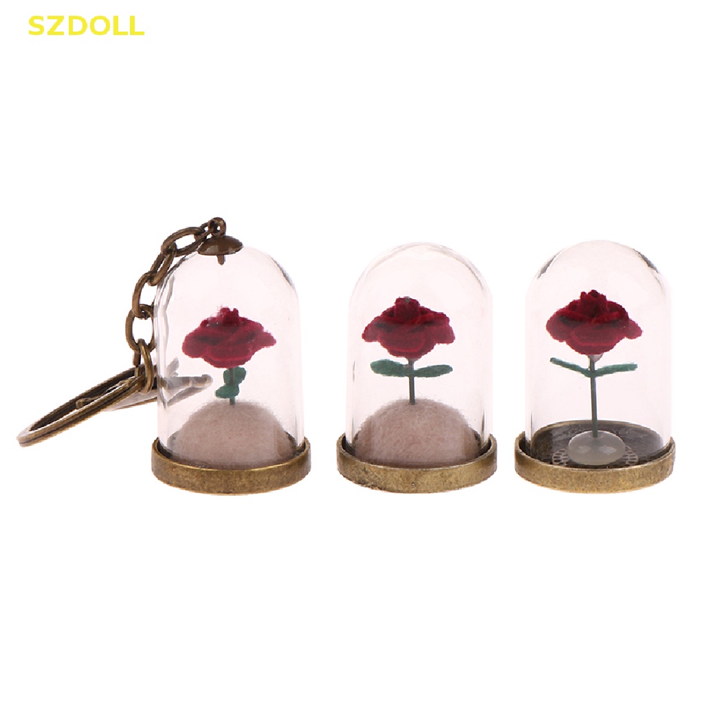 Đồ trang trí Hoa Hồng Hoàng Tử Bé Kèm Vỏ Bọc Kính Trang Trí Nhà Búp Bê